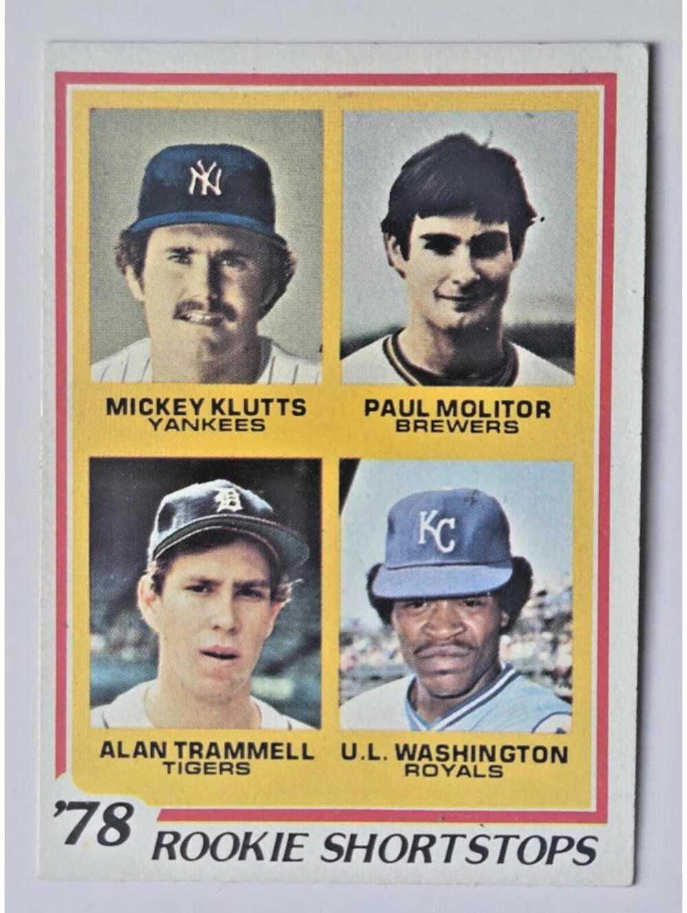 1978 Topps Paul Molitor Trammell Klutts Washington Rookie Shortstops #707 RC